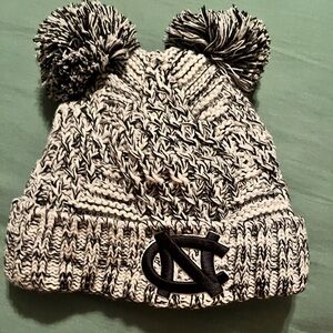 Fun double pom-pom North Carolina embroidered winter beanie furlining super cute
